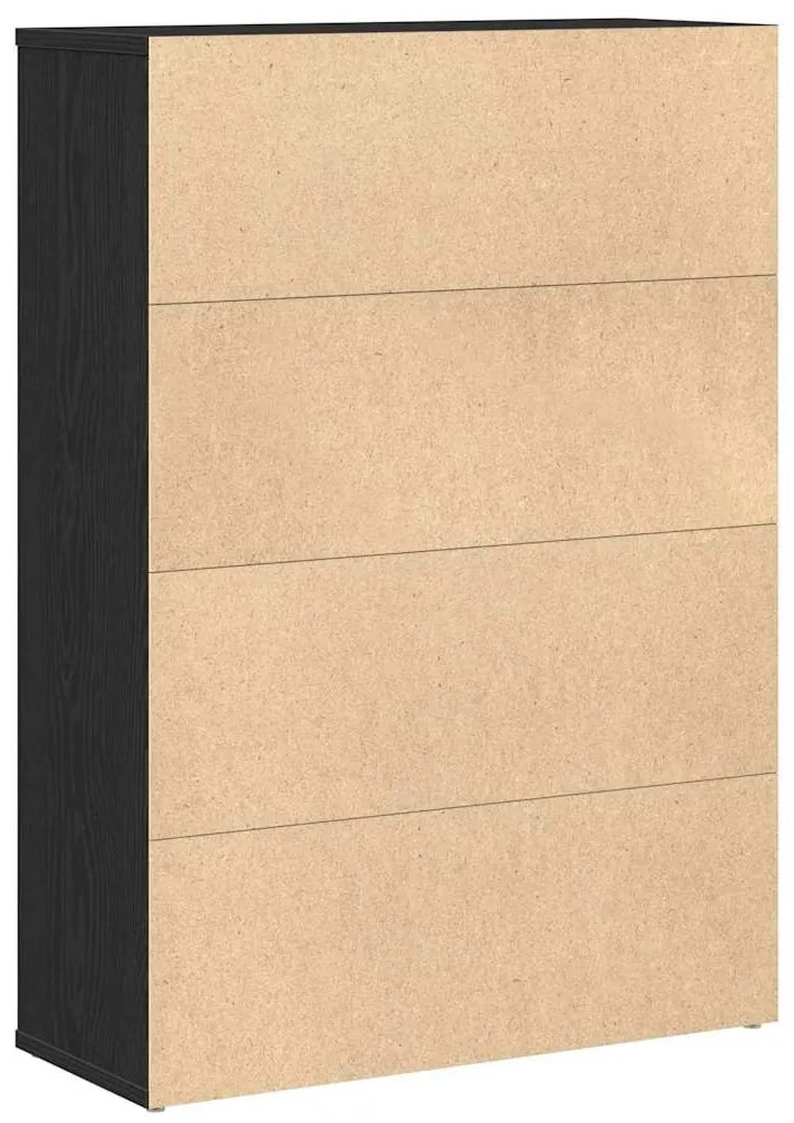 Könyvespolc fekete tölgy 60x24x85 cm Gépesített fa