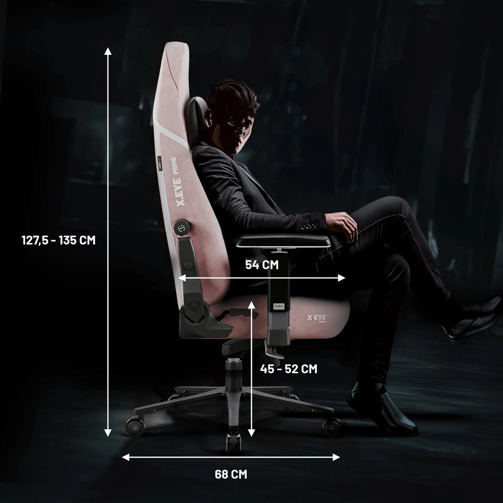 Gamer szék Normal Size fekete-rózsaszín: Diablo X-Eye Prime Akira Pink
