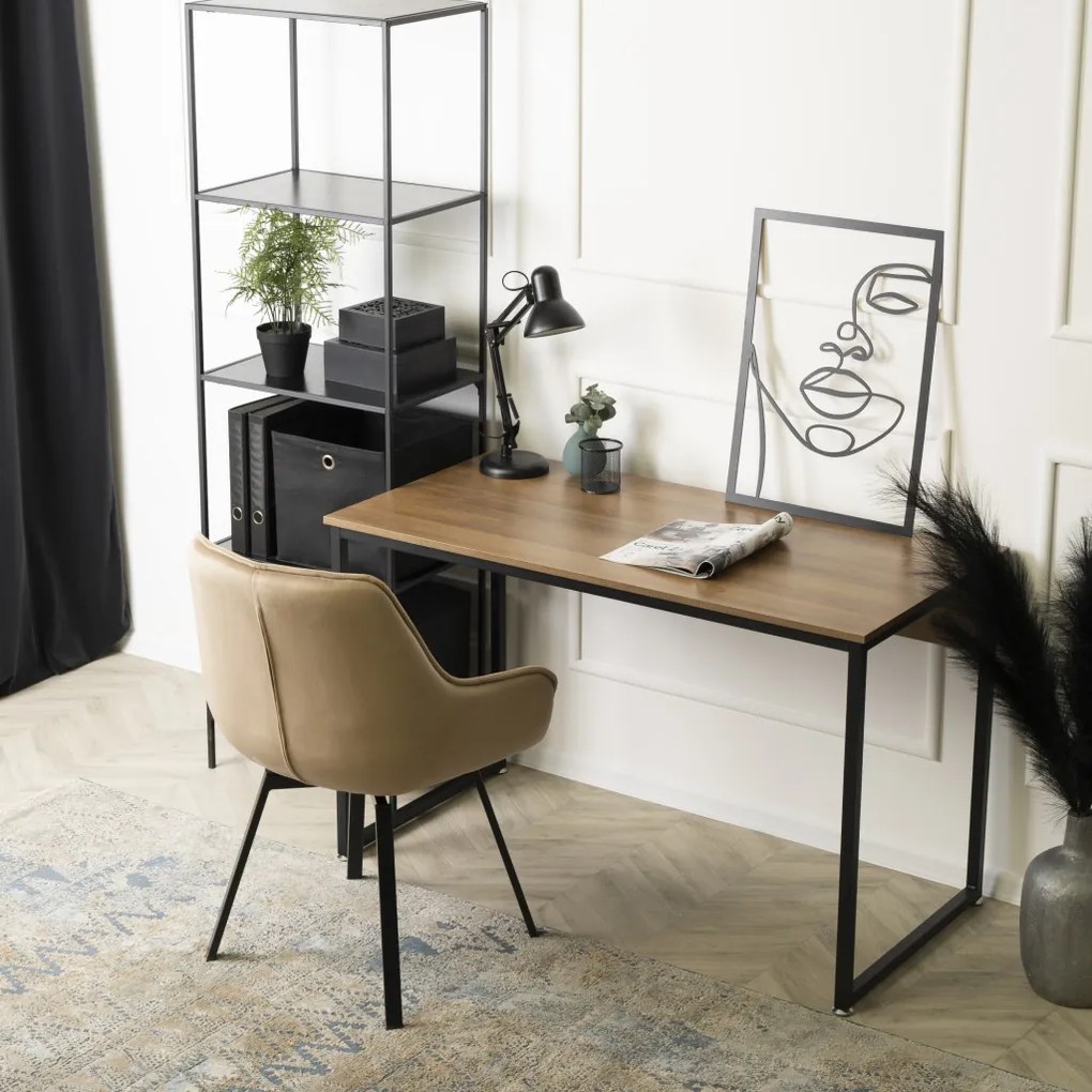 ROSS Íróasztal 120 cm rusztikus tölgy/fekete