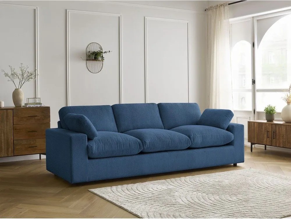 Kék kordbársony kanapé 250 cm Belair – Bobochic Paris
