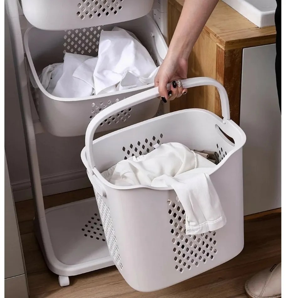 4Home TRIS univerzális tároló kosarak kerekeken, 3 emeletes, 3 emelet