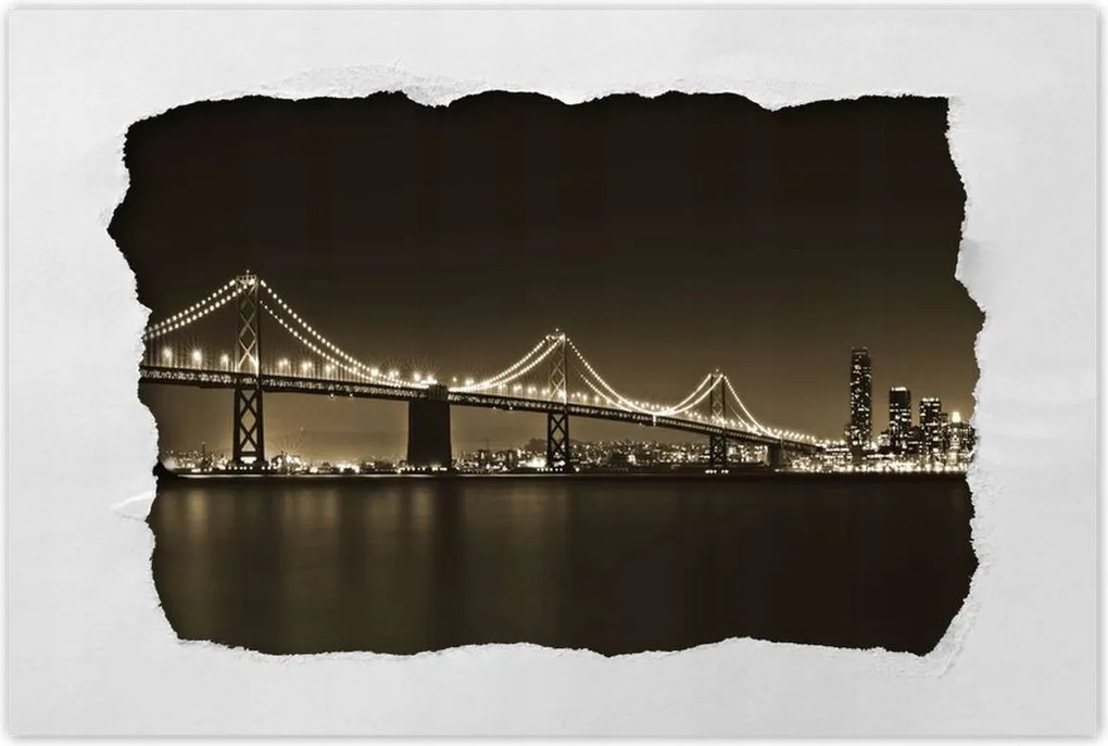 Poszterek 90x60 Híd az éjszakában szépia