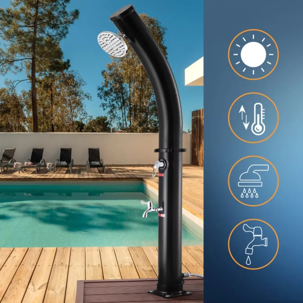 BOW napelemes zuhanyzó, 20l, fekete Monzana