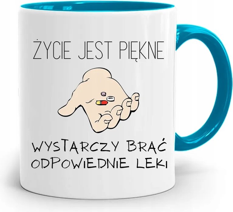 Ápolónő Kék Bögre Az Élet Gyönyörű, fényképes nyomattal