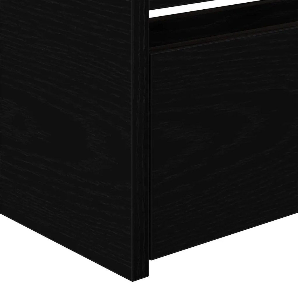 vidaXL Nappaliágy fejtámlával fiókkal Fekete tölgy 90 x 190 cm Faanyag