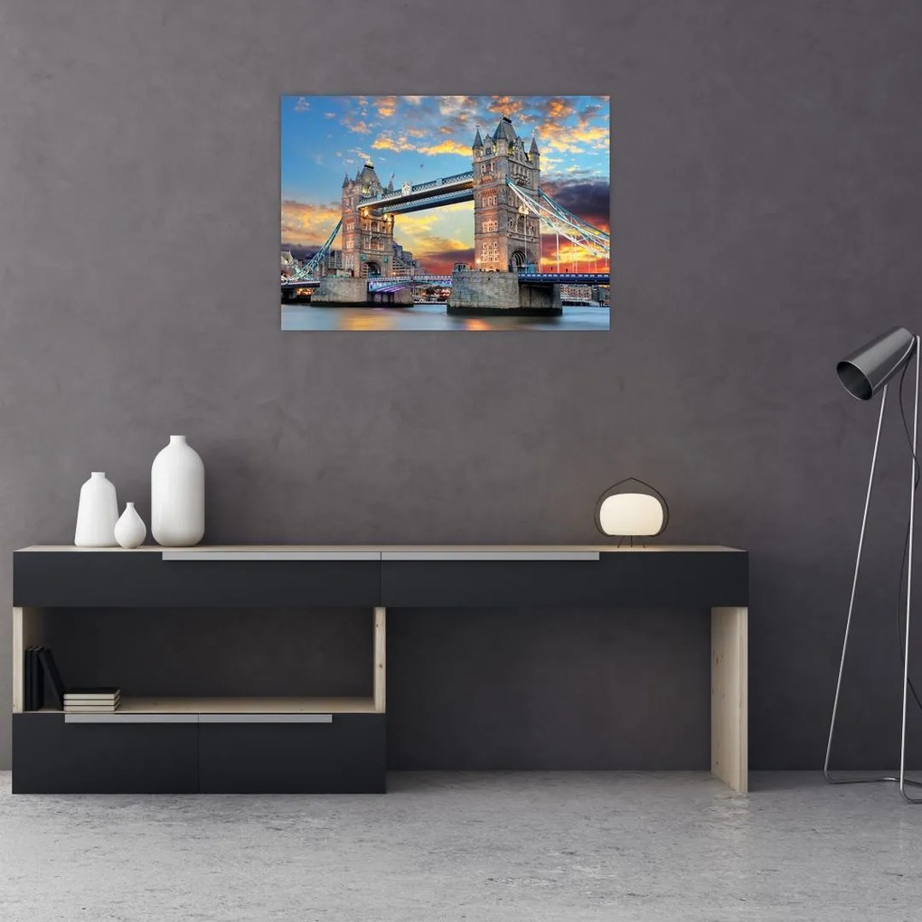 Kép - Tower Bridge, London, Anglia (üvegen) (70x50 cm)