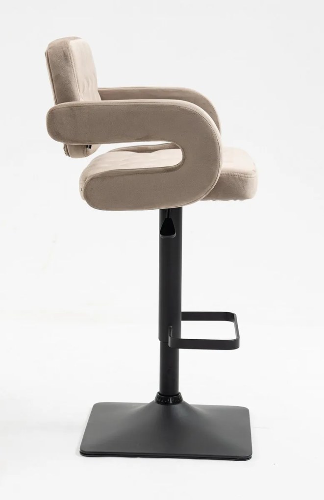 HR8403KW Latte modern velúr szék fekete lábbal
