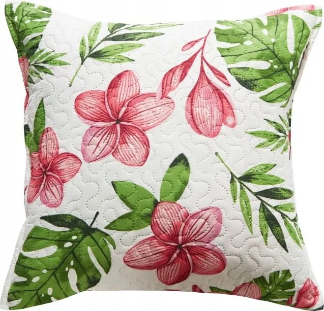 Dekoratív párnahuzat Monstera 45x45 fehér virágos monstery