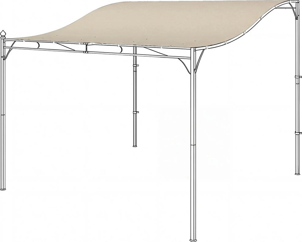 Outsunny pergola pótonyva, 298 × 293 cm – napellenző 3 × 3 m pavilonhoz, krémszínű | Aosom