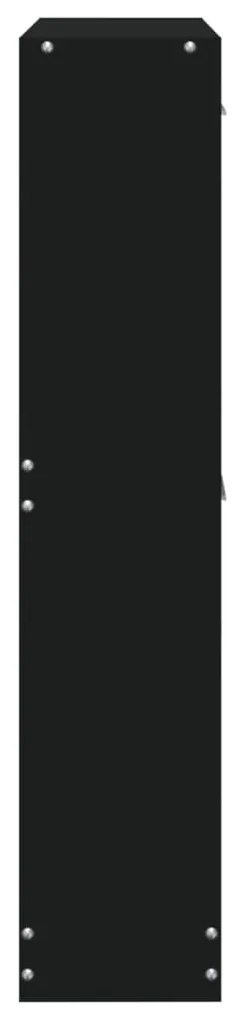 fekete szerelt fa cipőszekrény 59x17x81 cm