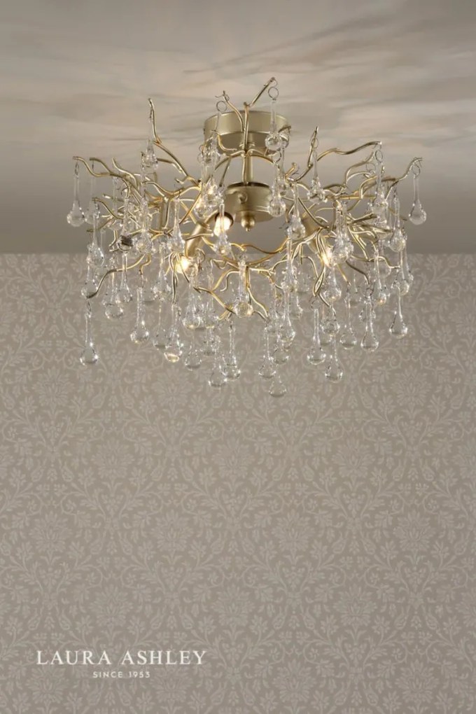 LAURA ASHLEY 3756150-Q WILLOW Kristály Mennyezeti Lámpa Átlátszó, Pezsgő G9 IP20