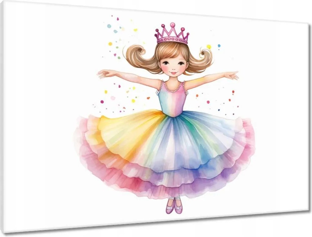 Vászonkép 90x60 Csinos hercegnő színes ruhában