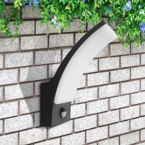 LED Kültéri fali lámpa érzékelővel AMY LED/12W/230V IP44 fekete