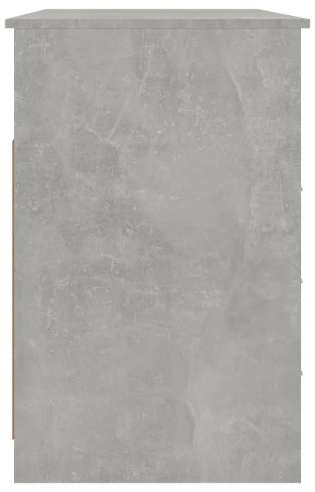 betonszürke szerelt fa íróasztal fiókokkal 102x50x76 cm