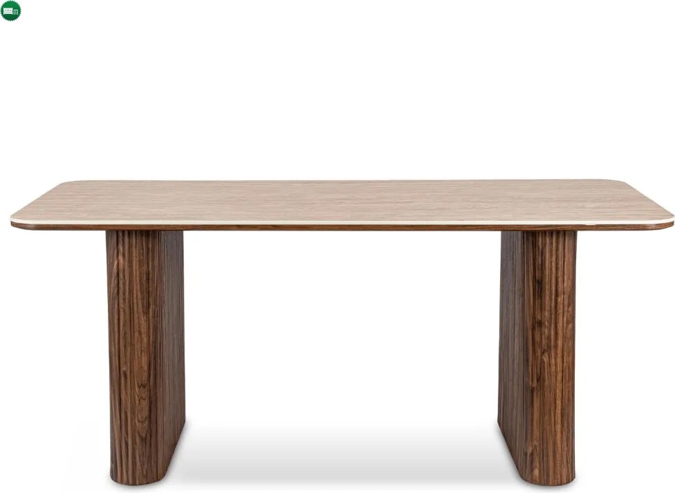 Stół ARAMIS Prostokątny 180 cm Trawertyn/Orzech