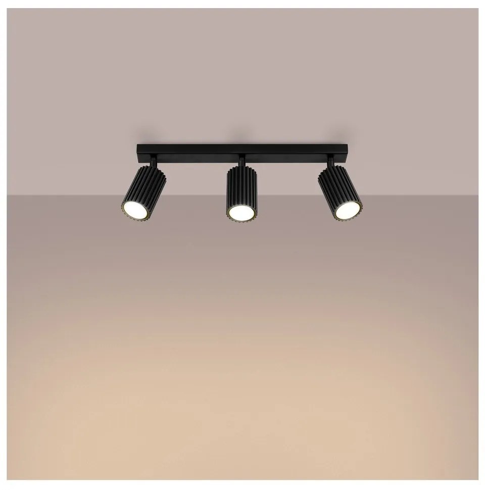 Fekete spotlámpa 6,5x45 cm Gleam – Sollux