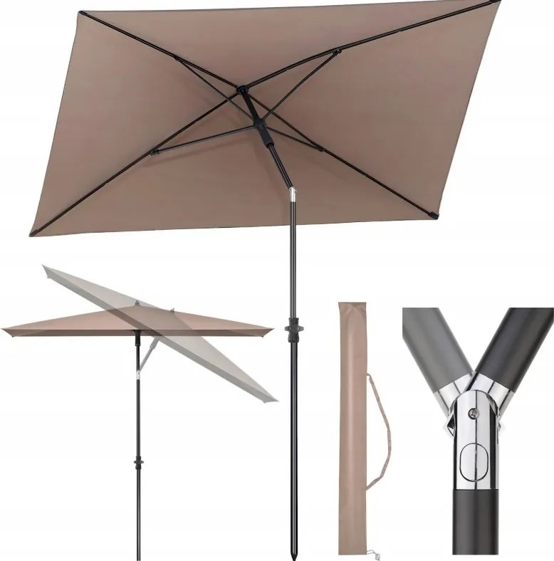 Cappucino Klasszikus Kerti Terasz Napernyő Sekey 210 x 140 cm