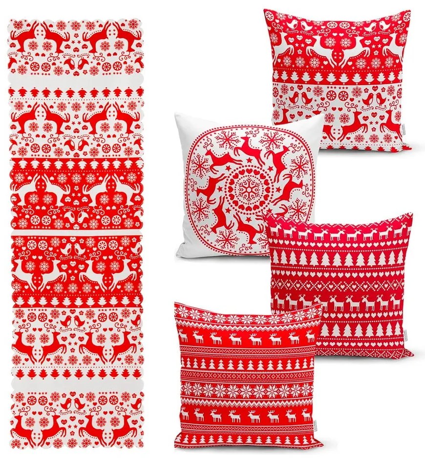 Christmas 4 db karácsonyi párnahuzat és asztali futó szett - Minimalist Cushion Covers