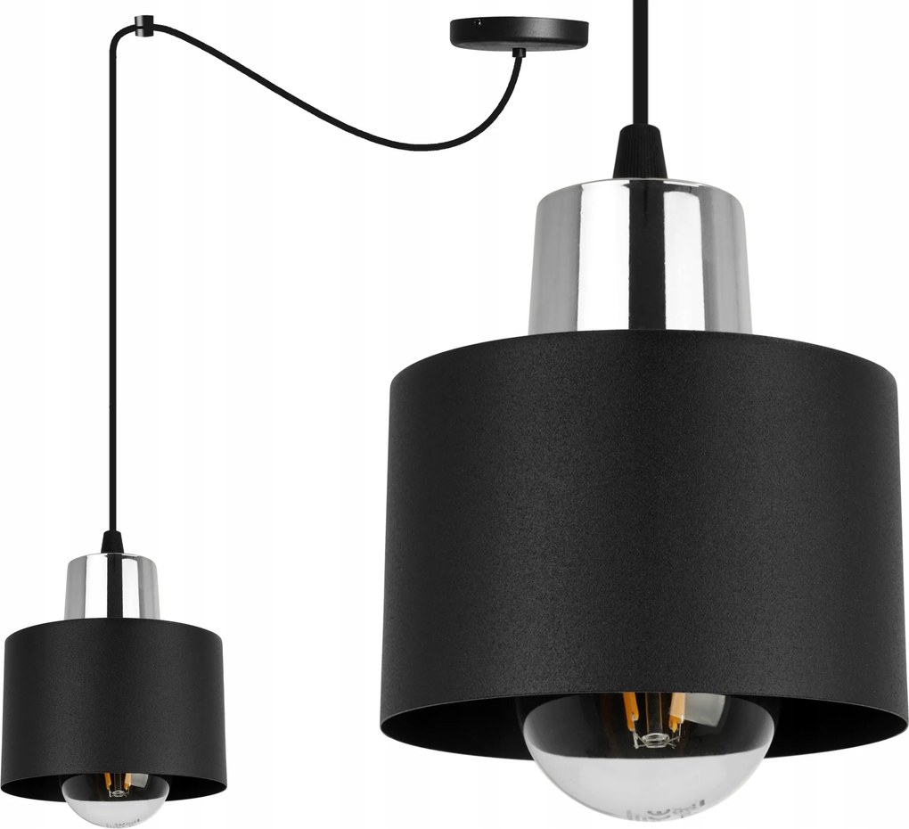 Mennyezeti Lámpa Lógó Csillár Szimpla Pók Fekete Lámpabúra Loft Fém