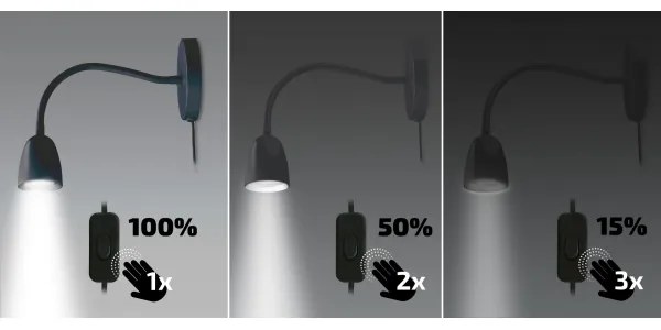 Brilagi - LED Dimmelhető fali kislámpa LED/4W/230V fekete