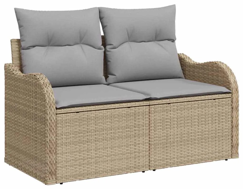 vidaXL Kerti Kanapé Szett 11 pcs Beige és Világosszürke polirattan