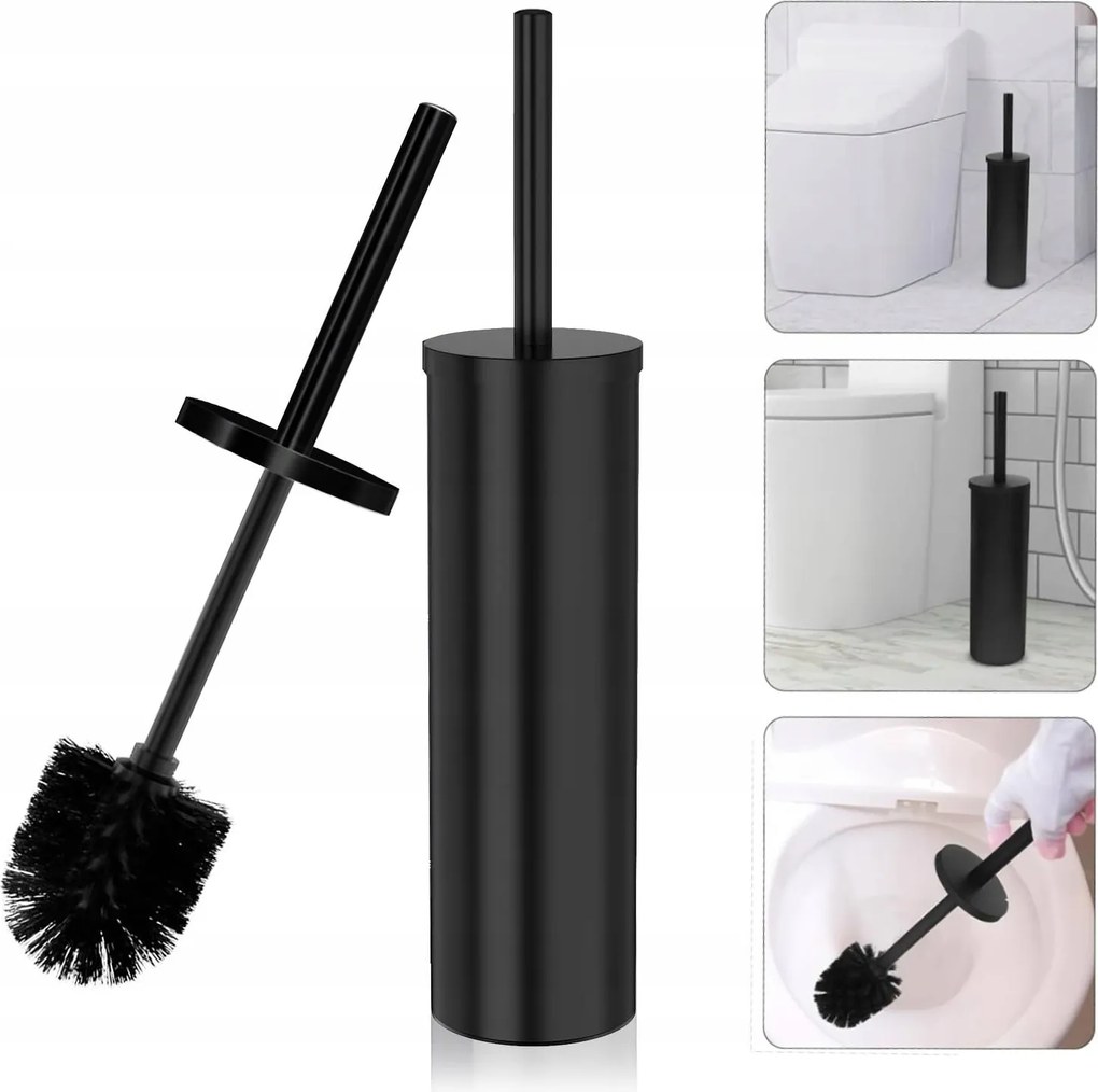 Wc kefe Szabadon álló WC-kefe Acél Fekete