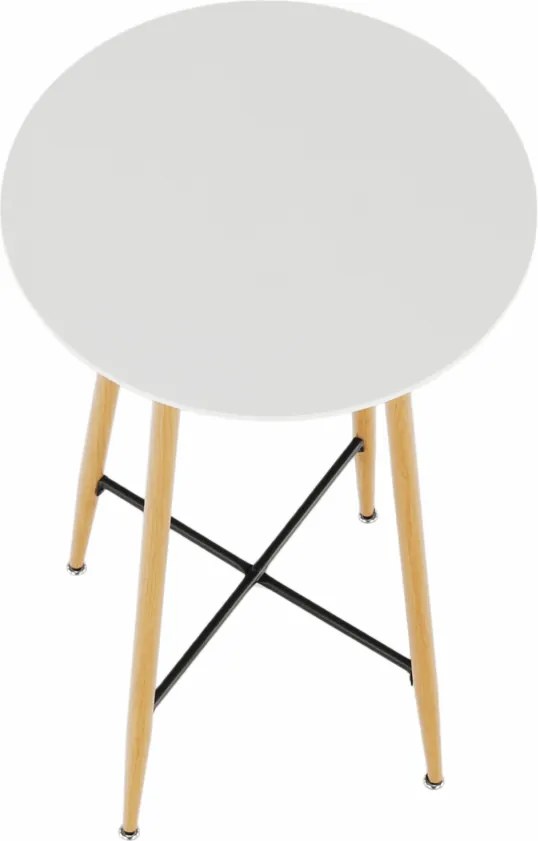 Bárasztal, fehér/tölgy, átmérő 60 cm, IMAM