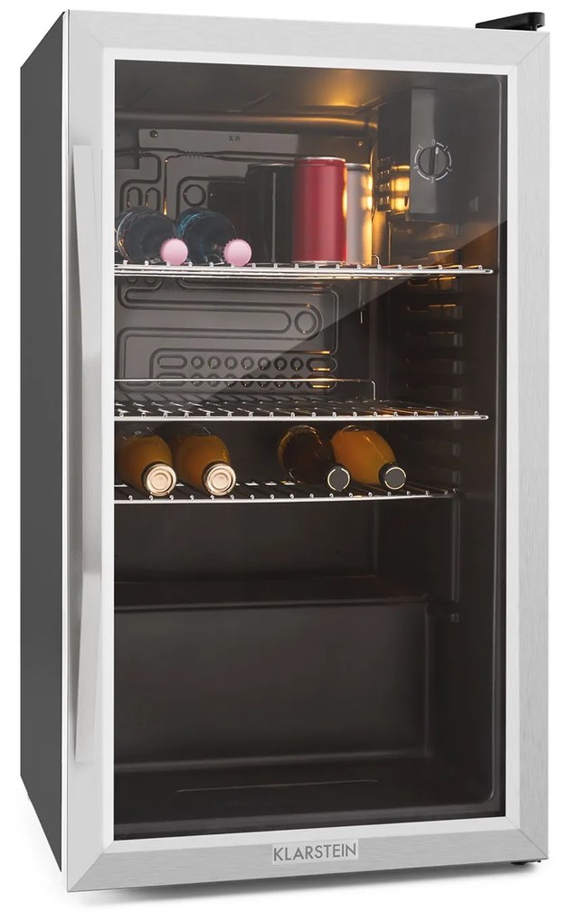 Klarstein Beersafe XXL, hűtőszekrény, 80 liter, E energiahatékonysági osztály, panoráma üvegajtó