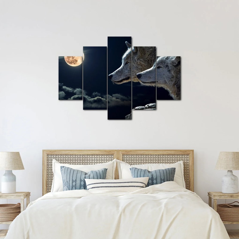 Farkas üvöltés a holdra képe (150x105 cm)