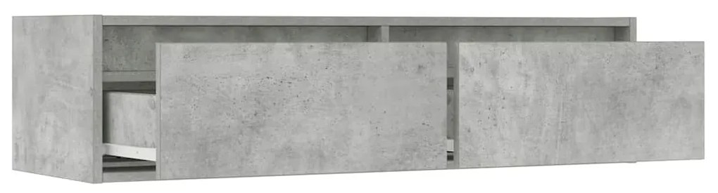 TV szekrény LED világítással beton szürke 100X35,5x25 cm