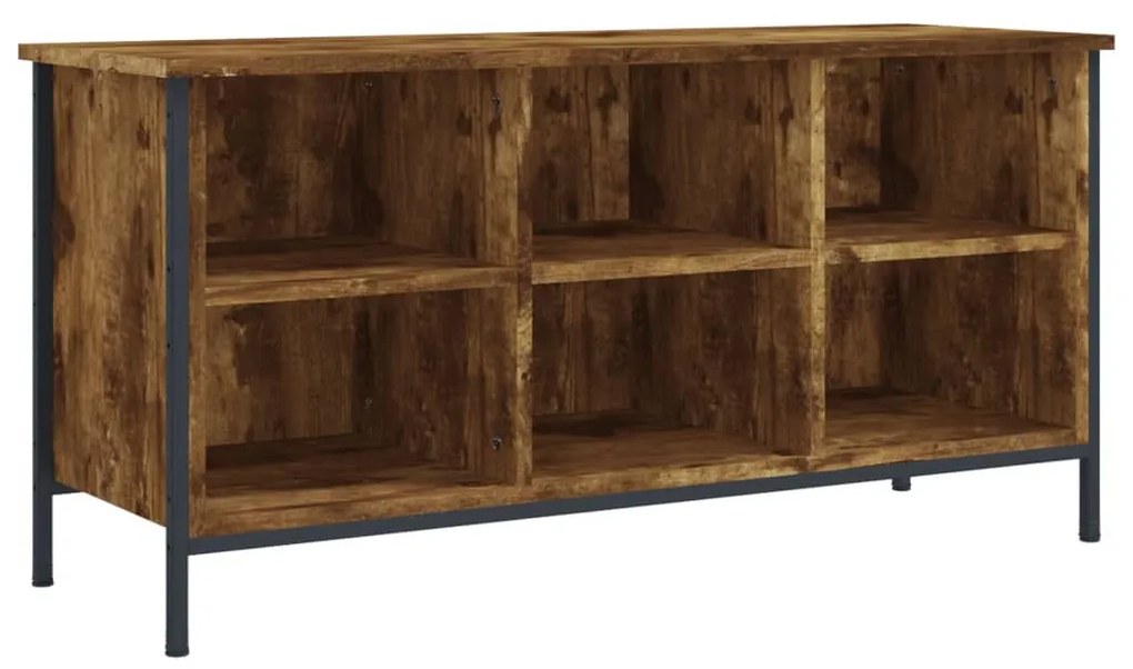 füstös tölgy színű szerelt fa cipősszekrény 100x35x50 cm