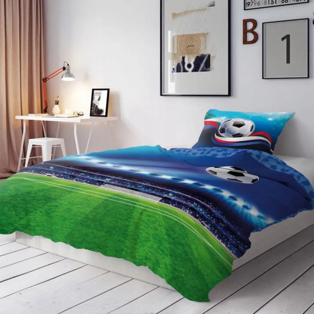 Pamut ágyneműhuzat Deluxe 3D Futball Gól 200x140cm+90x70cm Faro