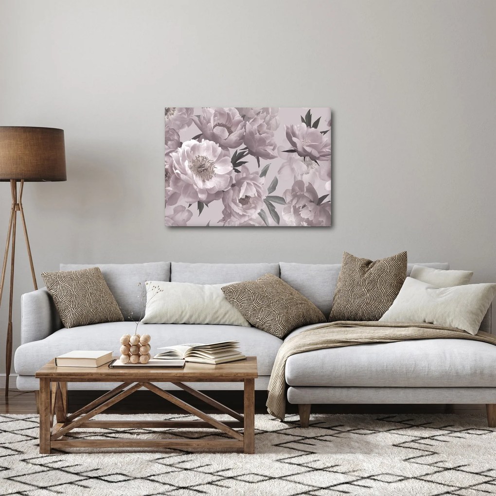 Kép - Vintage bazsarózsa virágok (70x50 cm)