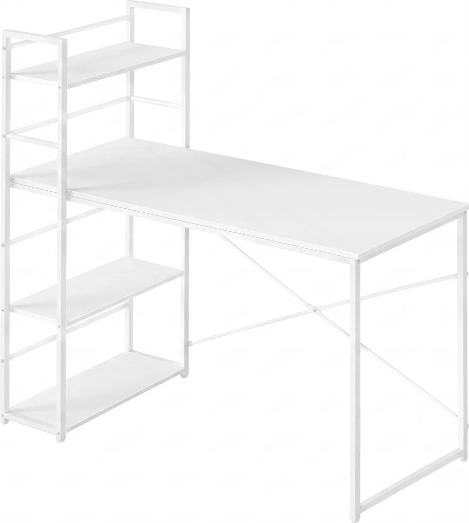 Íróasztal MAX 4.0 polcokkal 120x44 cm, fehér