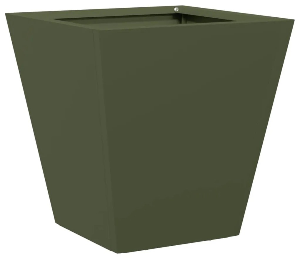 2 db olívazöld acél kerti növénytartó 30 x 30 x 30 cm