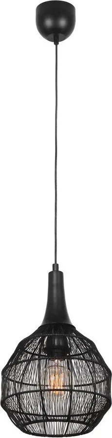 Matt fekete függőlámpa fém búrával Soraya – Trio