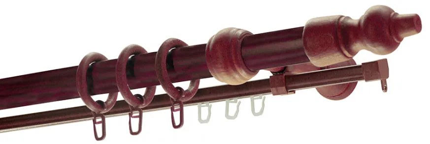 Fa végzárós rúd karnis mahagóni 350 cm