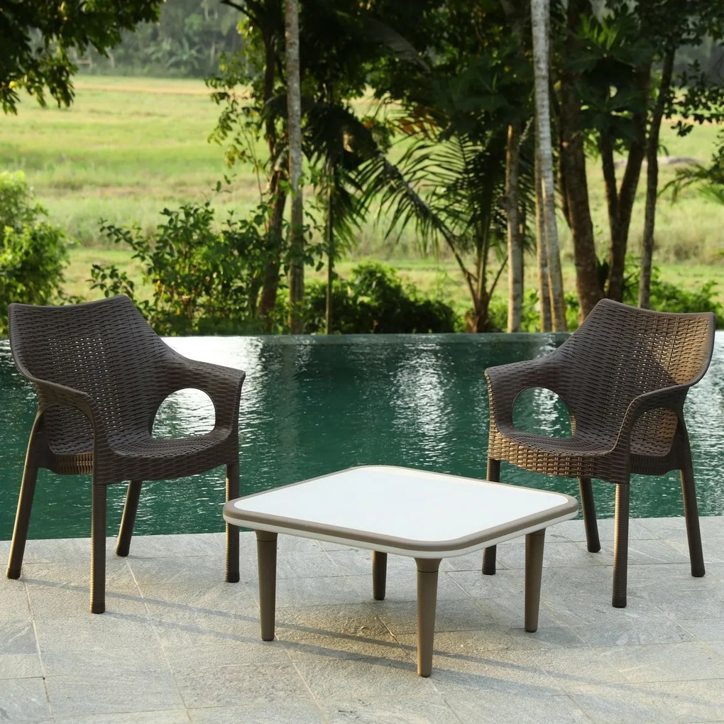 Cambridge Dark Brown rattan szék 61 x 54 x 80 cm