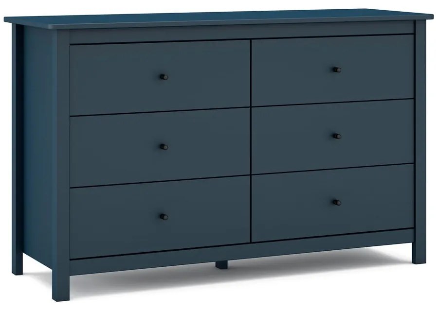 Sötétkék borovi fenyő alacsony komód 130x80 cm Misti – Marckeric