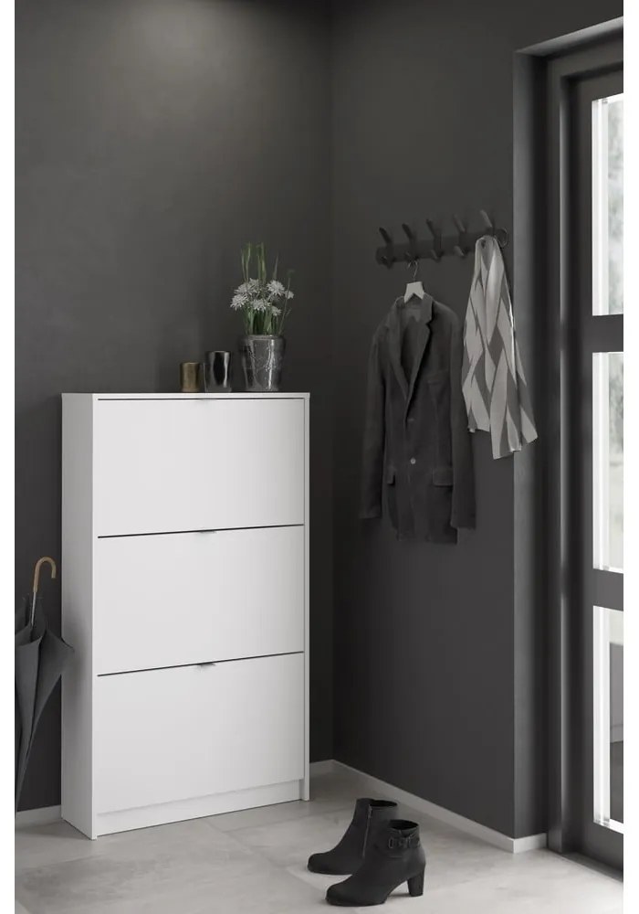 Fehér billenő ajtós cipőtartó Shoes – Tvilum