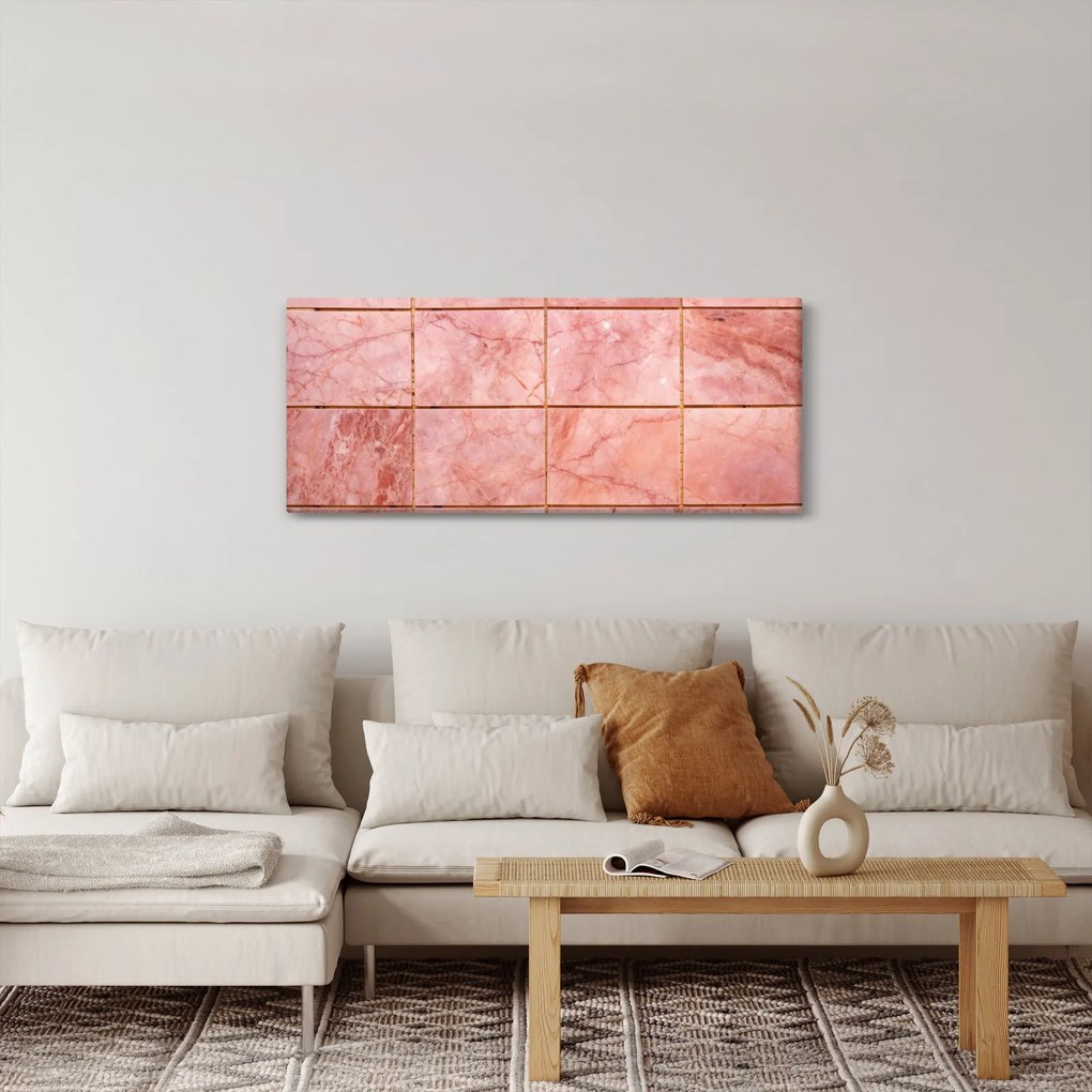 Kép - Rózsaszín, márványozott csempe (120x50 cm)