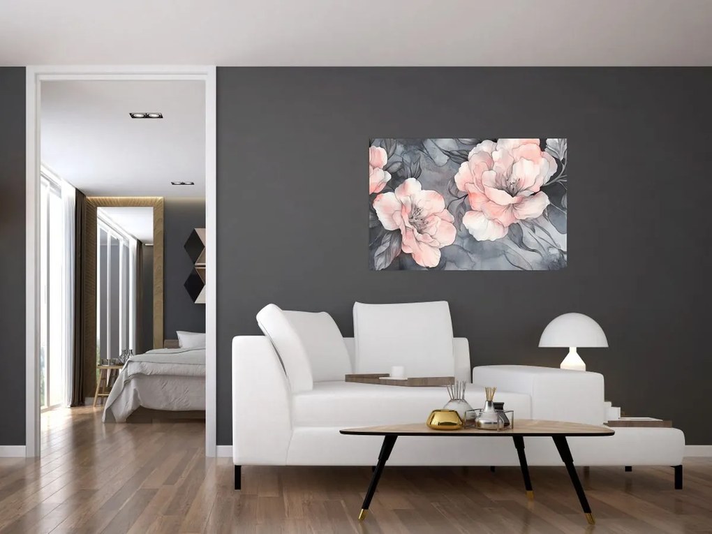 Kép - Virágok vázlata (90x60 cm)