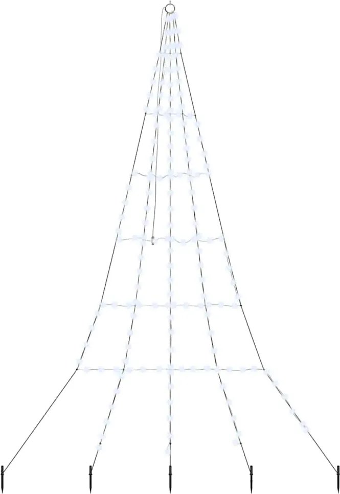 vidaXL LED Karácsonyfák talajráccsal Hideg fehér 306 cm Fém