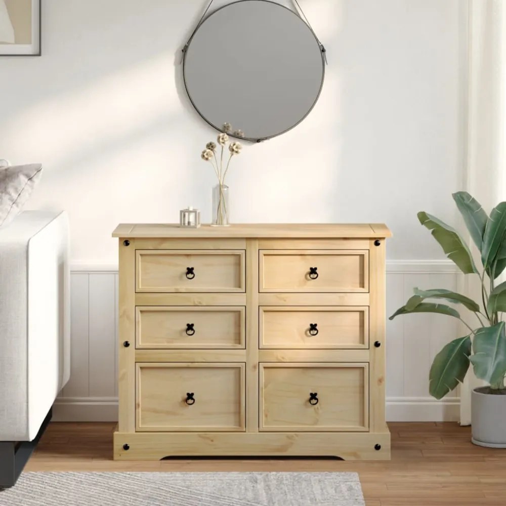 Corona tömör fenyőfa komód 110x43x91 cm