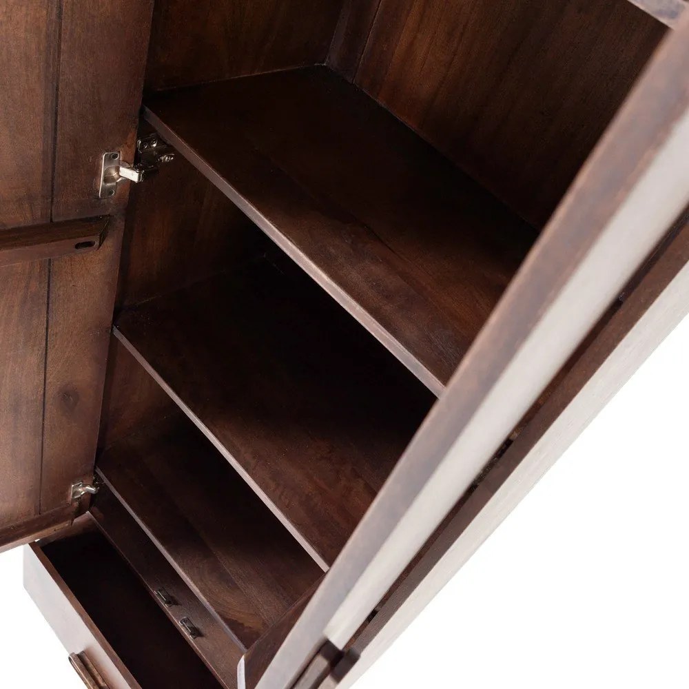 Sötét natúr színű mangófa szekrény 60x200x35 cm Liya – WOOOD