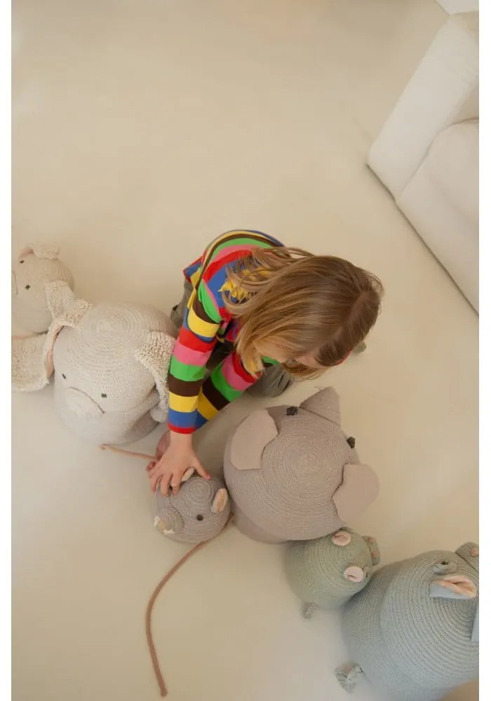 Krémszínű textil játéktároló kosár ø 15x15 cm Mini Rita the Rabbit – Lorena Canals