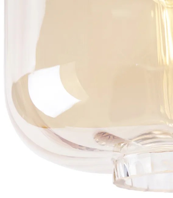 Design mennyezeti lámpa fekete borostyánüveggel - Qara