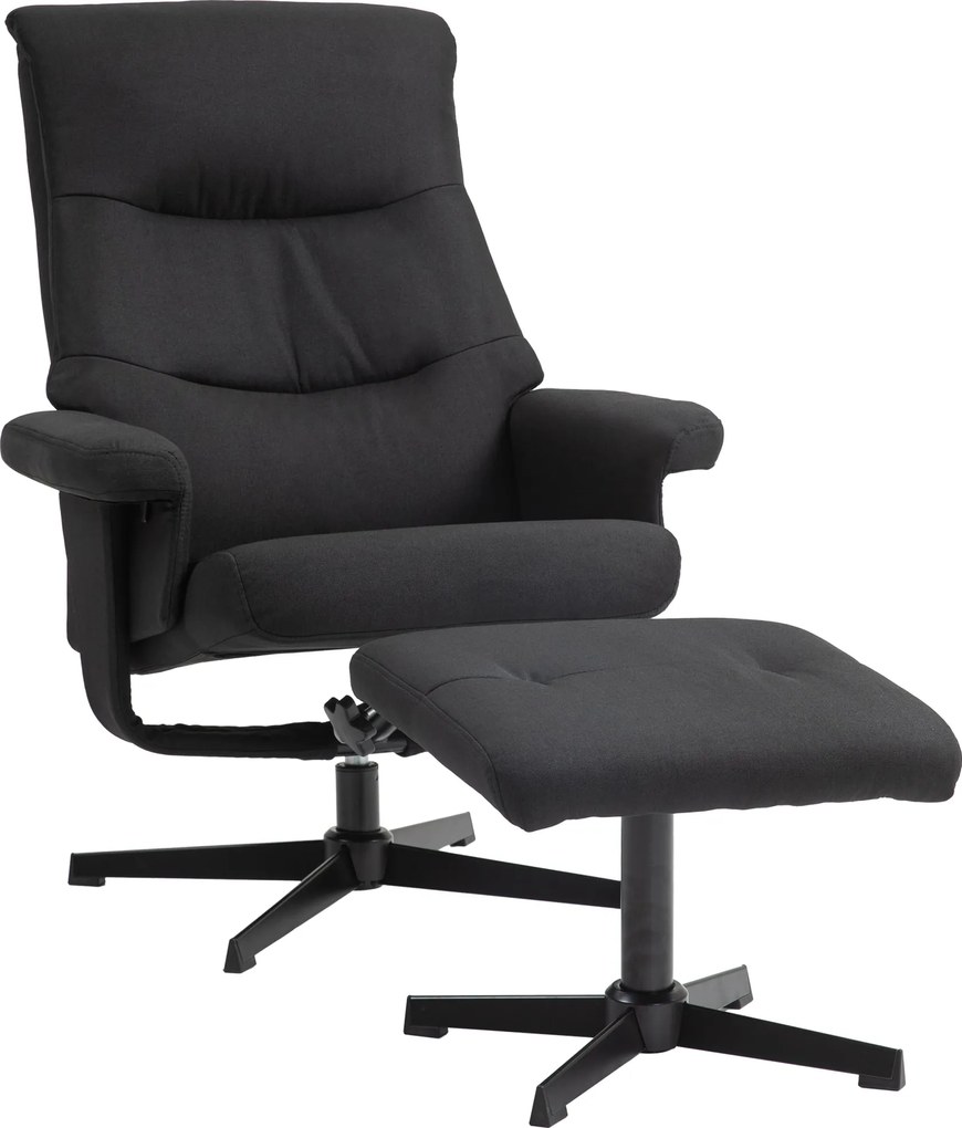 HOMCOM Fotel lábzsámollyal, párnázott TV Fotel dönthető funkcióval, hintázó jellemzővel, forgatható pihenőszék bársonyos megjelenéssel, Nappalihoz és