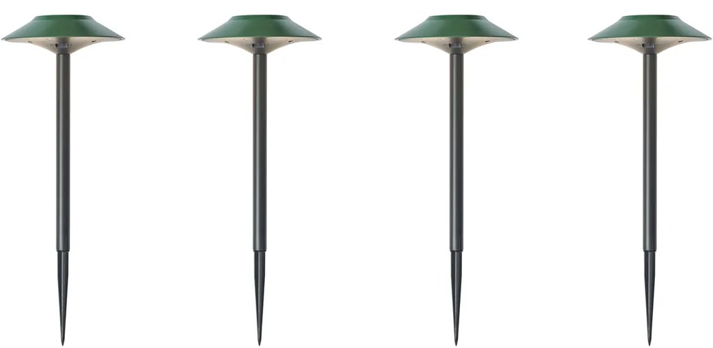 4 darabos zöld leszúrható spotlámpa készlet LED-del IP44 Solar - Mushroom