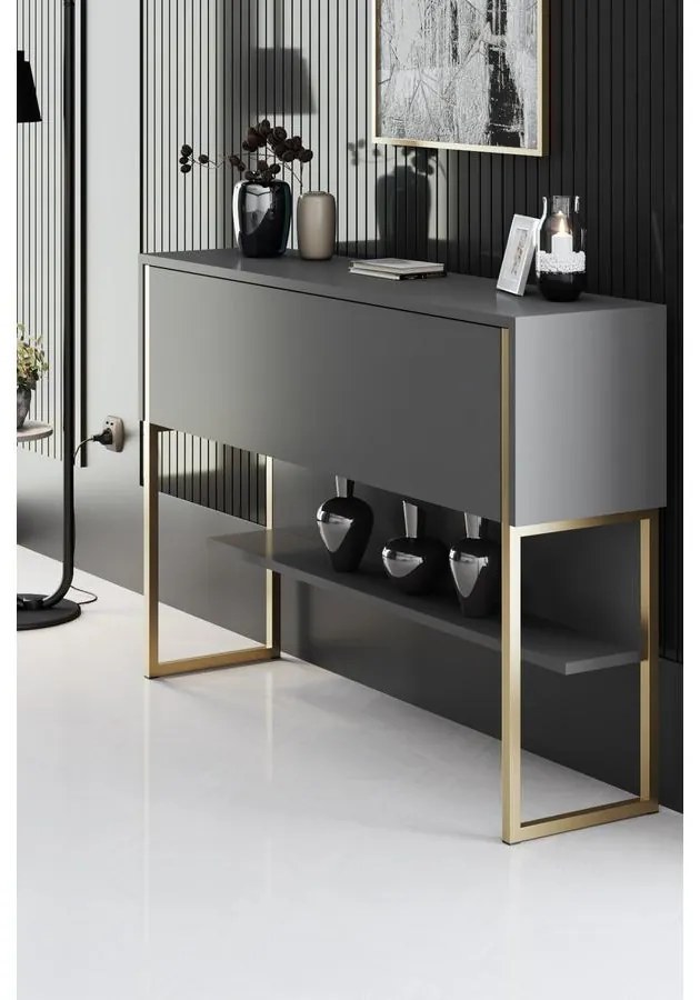 Komód Luxe - Gold, Anthracite